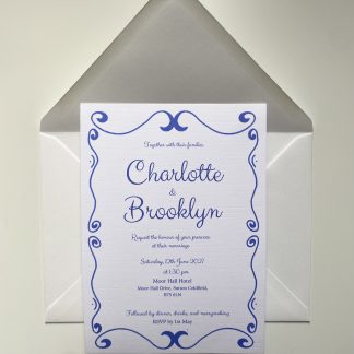 Editable Blue Wedding Invitation Template | Printable Canva Invitation