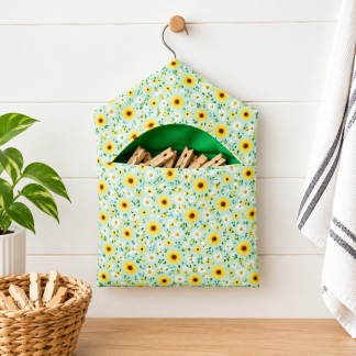 Sunflower Peg Bag Washing Line, Cotton Peg holder, Clothes Basket, Gift for New Home Christmas EGLR