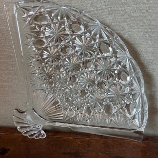 Retro Avon Fan pressed glass soap dish, trinket dish